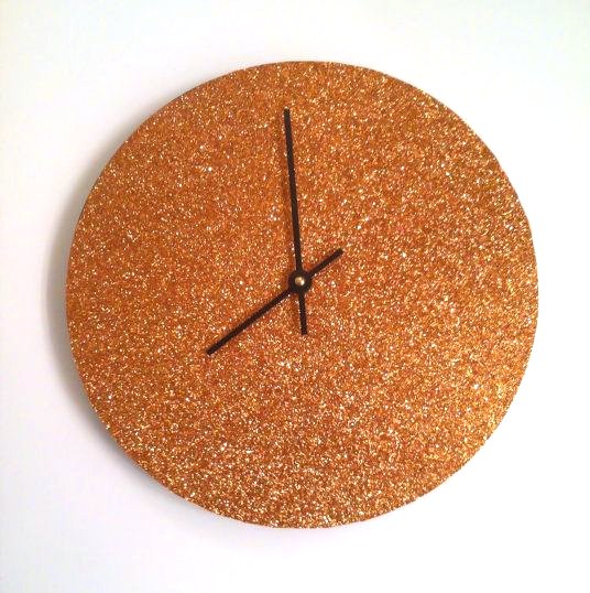 Retro Gold Glitter Wall Clock 10" Diameter on Luulla